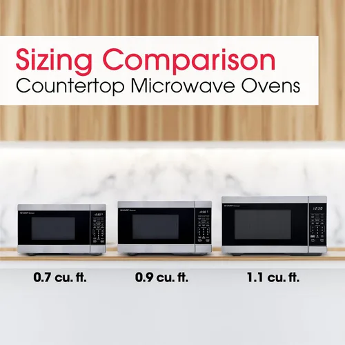 Vista 6 de SHARP Horno de microondas de encimera compatible con Alexa certificado por Orville Redenbacher's con plato giratorio Carousel extraíble de 12.4