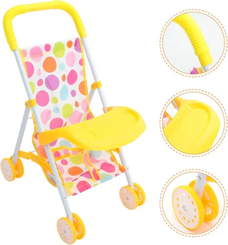 Vista 5 de MERRYHAPY Cochecito de muñeca compacto y ligero para juego de roles realista, accesorio fácil de transportar y almacenar cumpleaños Navidad