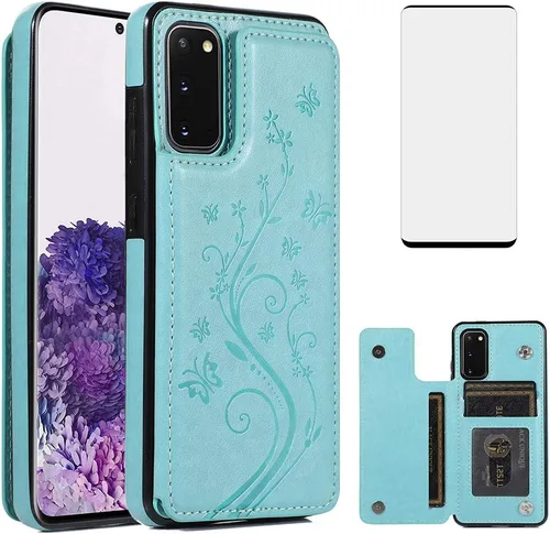 Vista 13 de Funda de teléfono para Samsung Galaxy S20 Glaxay S 20 5G de 6.2 pulgadas con protector de pantalla de vidrio templado y tarjetero con soporte