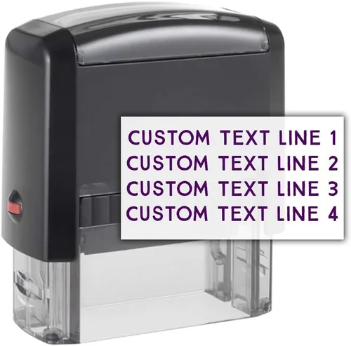 Vista 5 de Sello de dirección autoentintado de fuente personalizada 1-4 líneas Recambio de tinta disponible (1 línea sin tinta)