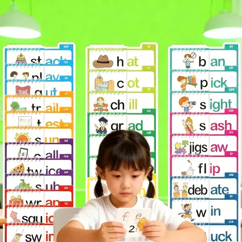 Vista 5 de 30 libros de lectura y rima Flip Books Letras Sonidos Tarjetas Flash Libros Flip Books Interactivo Lectura Flash Tarjetas