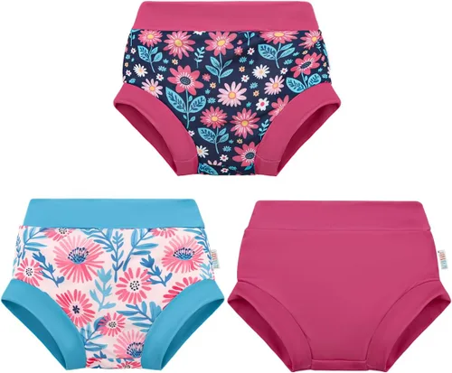 Vista 10 de ALVA - Paquete de 3 pañales de natación reutilizables para bebé, UPF 50+ Niño Color 01