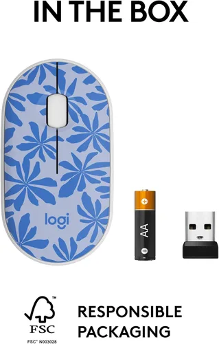 Vista 8 de Logitech Ratón inalámbrico silencioso ambidiestro compacto M340 - Azul