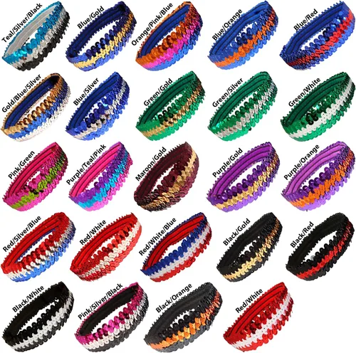 Vista 7 de 12 Sequin Headbands U PICK (Available in LOTS of COLORS) Elastic Stretch Sparkly Fashion Headband for Teens Girls Women Softball Pack Volleyball