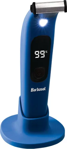 Vista 3 de Barbasol Afeitadora facial y corporal, afeitadora híbrida de una sola hoja, recargable con un tiempo de funcionamiento de 2 horas, afeitado