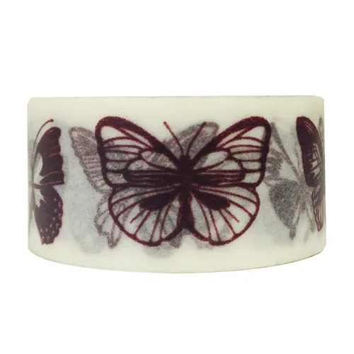Vista 6 de Wrapables Floral & Nature - Cinta adhesiva japonesa Washi, flores felices negras