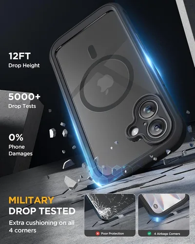 Vista 484 de Miracase Serie de vidrio para iPhone 11 de 6.1 pulgadas, funda protectora de cuerpo completo resistente mejorada con protector de pantalla de vidrio