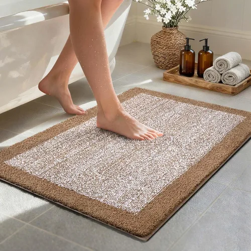 Vista 42 de Alfombras de baño de 17 x 24 pulgadas, antideslizantes, lavables, color gris, para bañera, tapete de baño para baño, tapete suave y absorbente