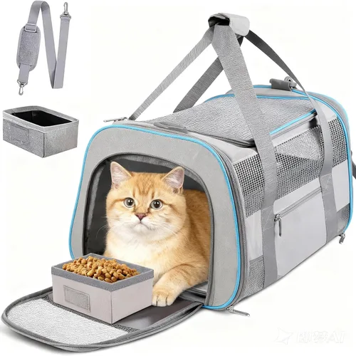 Vista 7 de Transportador para gatos, transportadores para perros aprobados por aerolíneas para perros pequeños, gatitos, transportadores para gatos pequeños