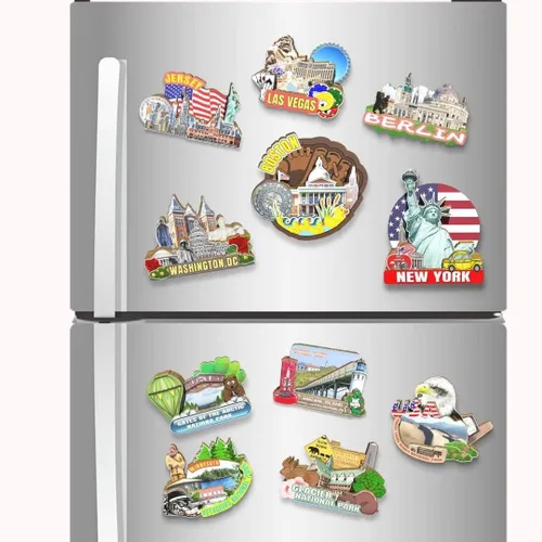 Vista 4 de Imán de Boston de los E.E.U.U. Imán del refrigerador de madera 3D hitos de viaje coleccionable recuerdos decoración hecho a mano 3