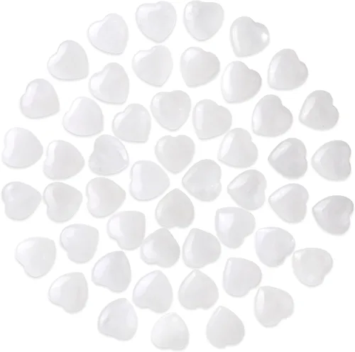 Vista 14 de Gerrii 50 piedras curativas de corazón a granel, piedras inspiradoras de corazón de cuarzo, regalo para mujeres, bolsillo de amor, pulido natural