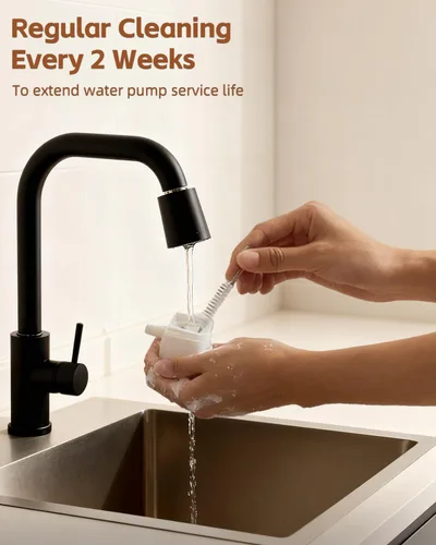 Vista 5 de Fuente de agua para gatos con bomba - Bomba de repuesto ultra silenciosa para fuente de agua inalámbrica de 3.2L/1.08 galones para dispensador
