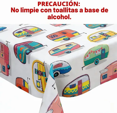 Vista 4 de DPLin Mantel de camping impermeable reutilizable para mesa de pícnic, mantel Happy Camper, manta de picnic al aire libre