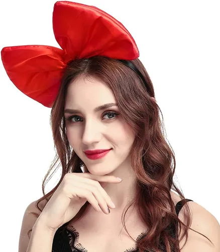 Vista 3 de Ztl Diadema de lazo enorme para mujer, diadema para el cabello, accesorios de disfraz y accesorios de fiesta