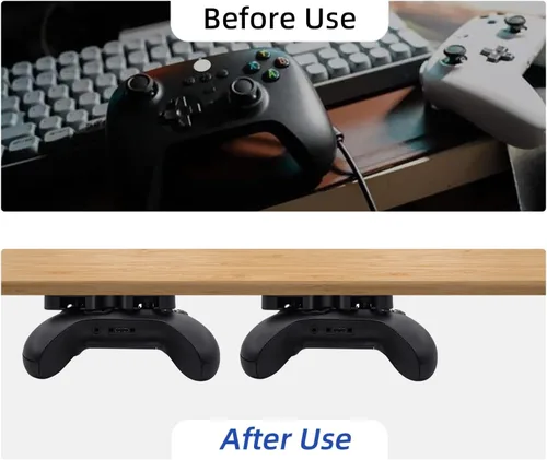 Vista 7 de Mcbazel Under Desk Mount for Xbox Series XS, Xbox One XS, Xbox One, Xbox 360, Switch Pro Controller, Table Stand Holder Compatible with Xbox and