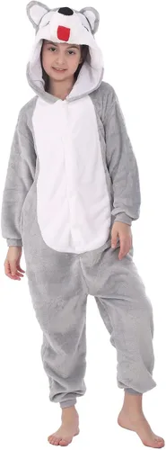 Vista 6 de WOYASIM Pijama de animal para niños, disfraz de una pieza, ropa de dormir, Halloween, Pascua, cosplay para niñas y niños