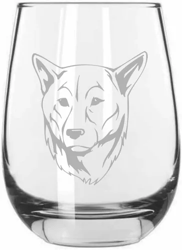 Vista 4 de Shar Pei (chino) - Vaso de vino sin tallo grabado para perro, 15.25 onzas