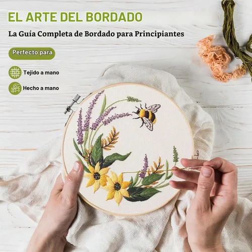 Vista 2 de Santune Paquete de 4 kits de bordado para principiantes, kits de punto de cruz y punto de aguja para adultos, juegos de punto con patrón de abeja