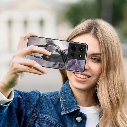 Vista 329 de Funda para Motorola Moto Edge 2022, cubierta trasera de vidrio templado con protector de pantalla, funda protectora a prueba de golpes para Motorola