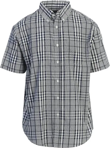 Vista 32 de Gioberti Men's Casual Plaid Button Down Short Sleeve Shirt 1162 - Royal / Negro / Gris
