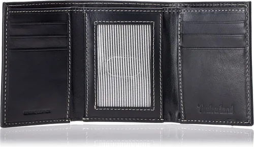 Vista 5 de Timberland Mens Leather Trifold Wallet with Id Window