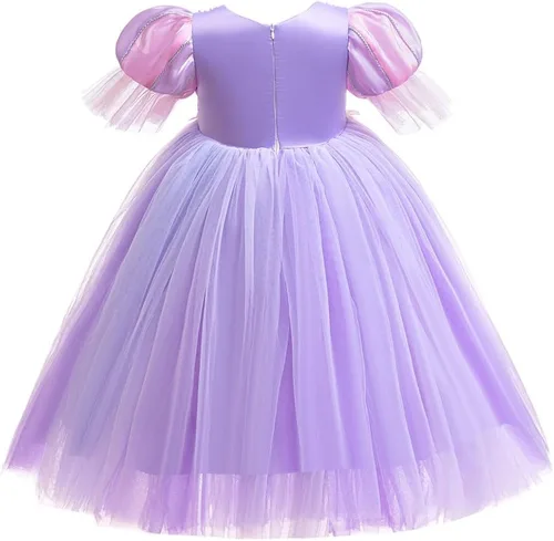 Vista 67 de Disfraz de princesa Sofía Rapunzel para niñas, disfraz de Halloween, Navidad, cumpleaños, fiesta con accesorios