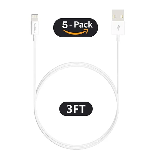 Vista 4 de Cable cargador para iPhone, color blanco