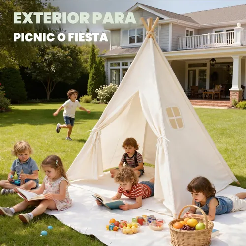 Vista 7 de Tienda de campaña tipi para niños, tiendas de campaña para niños y niñas, casa de juegos de regalos para juegos en interiores y exteriores, casa