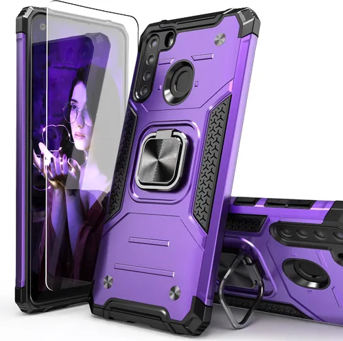 Vista 16 de Funda para Galaxy A15 con protector de pantalla negro para hombres y niños, cubierta híbrida de prueba de caídas con soporte para tarjeta de montaje