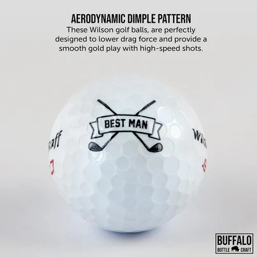 Vista 5 de Wilson - Funda de 3 pelotas de golf personalizadas para hombres, regalo de padrinos de boda, regalos para el padre de la novia, diseño personalizado