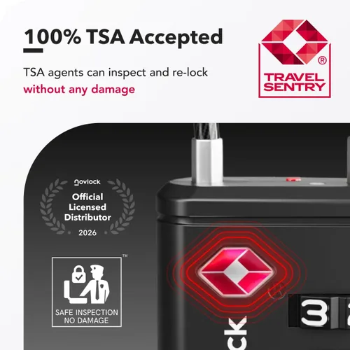 Vista 3 de Cerradura de equipaje aprobada por la TSA Indicador de inspección, combinación de 4 dígitos, aleación de zinc duradera para maletas, mochilas