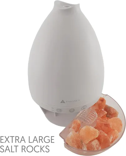 Vista 3 de Difusor de lámpara de sal del Himalaya, humidificador ultrasónico con niebla fría y aromaterapia, capacidad extra grande de 0.5 L