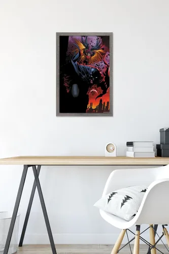 Vista 6 de Trends International DC Comics Batman - Póster de pared de ataque de Batman y Robin, 22.4 pulgadas de largo x 14.7 pulgadas, versión enmarcada