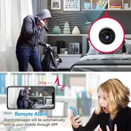 Vista 5 de Cámara inalámbrica WiFi más pequeña, cámara espía HD1080P, cámara inteligente para el hogar, cámara portátil para bebé, cámara para mascotas