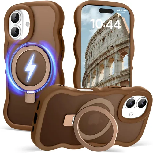 Vista 141 de Magsafe - Funda magnética para iPhone 12 Pro Max, compatible con Magsafe con marco ondulado, translúcido, mate, parte trasera dura, de silicona, a
