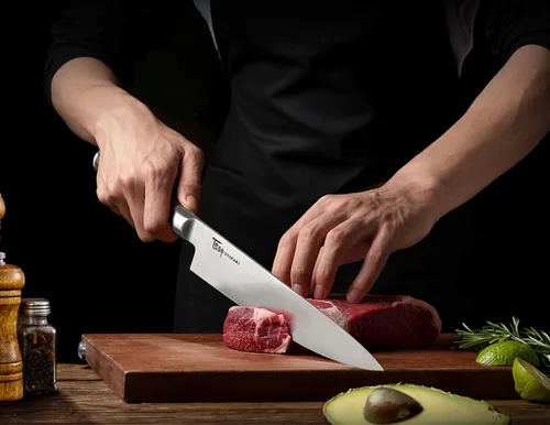 Vista 4 de SYOKAMI Kiritsuke - Cuchillo de chef japonés de 8.2 pulgadas+8 pulgadas