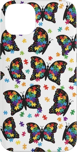 Vista 15 de Funda con patrón de rompecabezas de mariposa para iPhone 17