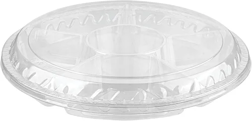 Vista 20 de Restaurantware Thermo Tek - Platos para servir de 7.5 x 2.4 pulgadas con tapas, 100 bandejas desechables para verduras, redondas para fiestas