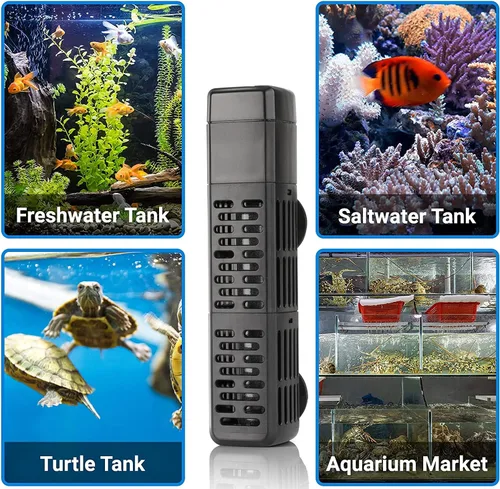 Vista 7 de HiTauing Calentador de Acuario, 50W/100W/200W/300W/500W Calentador de Tanque de Peces Sumergible con Protección contra Sobrecalentamiento y Apagado