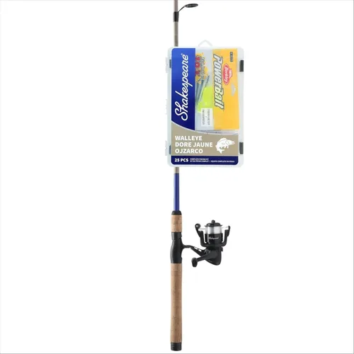 Vista 24 de Shakespeare Catch More Fish Spinning Reel and Fishing Rod Combo with Kit rojo - mediano