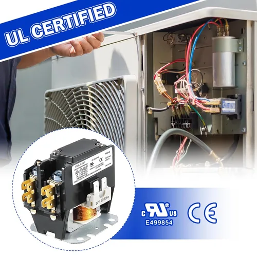 Vista 11 de 1 paquete de contactor de motor HVAC, bobina de 24 V, 25 amperios, 1 poste de recambio
