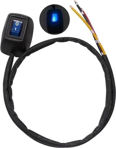 Vista 6 de TWTADE Interruptor de botón de montaje en superficie tipo pasta para coche, encendido/apagado DC12V, forma de gota de agua, SPST basculante DIY