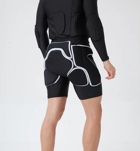 Vista 2 de Pantalones cortos de impacto para snowboard, pantalones cortos de protección acolchados para baloncesto, ciclismo, equitación, paintball, fútbol