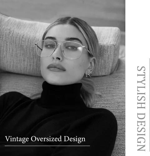 Vista 2 de D Lolylad Non Prescription Glasses - Classic Square Clear Lens Metal Frame for Men Women