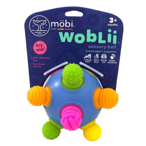 Vista 10 de Mobi Gumlii Juguete Mordedor Sensorial - Sonajero Juguete de Dentición para Bebé, Mordedor Sensorial de Silicona de Grado Alimenticio para Recién