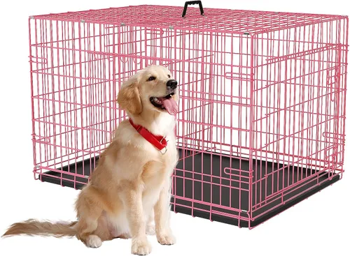 Vista 11 de Jaula negra para perros de 24 pulgadas, grande, XXL, plegable para perros grandes, jaulas de alambre de metal, jaula de segregación de animales