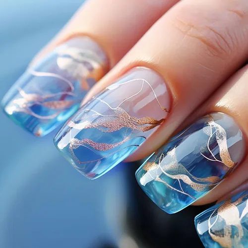 Vista 29 de 24 uñas postizas cortas a presión, color rosa RTKHFZE con diseño de mariposa blanca y diamantes de imitación, uñas postizas cuadradas de cobertura