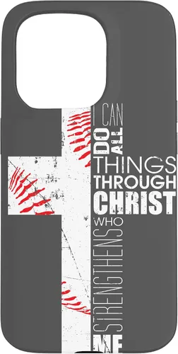 Vista 14 de Baseball Phone Case Christian Bible Verse Philippians 4:13 Case for iPhone 17