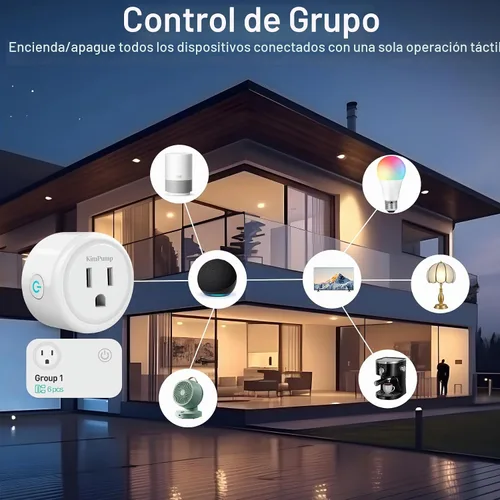 Vista 5 de KimPump - Enchufes inteligentes WiFi compatibles con Alexa y Google Home App Controlled Wireless Outlet Plug with Timer & Schedule, 2.4GHz Wi-Fi