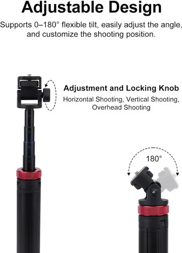 Vista 6 de 80" Selfie Stick Extendable Tripod with Adapter for DJI Osmo Pocket 4/3
